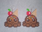 2 Ice Cream Octopus Perler Bead Keychains-edc-rave-festival-plur-edm