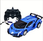 Remote Control Transform Car Robot With Lights Rc Car 2 4ghz 1 18 Scale -blue-