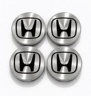 Silver black Honda Set Of 4 Wheel Center Caps 2 75inch 69mm