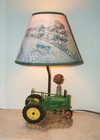 John Deere Green Resin Tractor Table Lamp Farm Decor Light Vintage 15    - Works