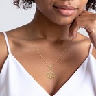 14k Solid Yellow Gold Large Libra Zodiac Pendant Necklace 26mm 1 Inch 3d