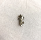 Floral Bouquet Brooch Pin Hand Presented Silver Tone Lapel Pinback Tie Tack