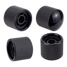 Swhmc 4pcs Black Metal Guitar Knobs For Electric Bass - Dome Control