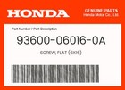 Honda Genuine Screw  Flat  6x16  - 93600-06016-0a