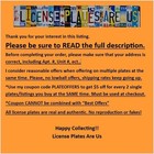 Bulk License Plate Lot 10 Random Connecticut License Plates     free         Real Tags