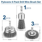 Pylevemv 6pcs Professional Wire Wheel  Carbon Steel 1 4 Inch  Silver