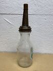 Quaker State Motor Oil Bottle Spout Cap Glass Vintage Style Gas Station