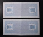 2 Consecutive Uncancelled  100 American Express Travellers Cheques Original 1983