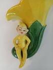 Rare Vintage California Pottery Wall Pocket Pixie Elf Herrera