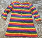 Vintage 60s Best   Co Young Cosmopolitans Rainbow Striped Mini Dress Size 11 17   