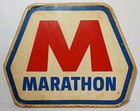 1970s Rare Old Vintage Marathon Oil Advertising Sign Gas Station Sign 19  X 15 