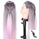 Mannequin Manikin Head With Long Synthetic Hair For Styling Hairdresser Training