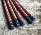 Lot Of 5 Antique 1880s Patriotic Flag Wrapped Slate Pencil Pencils Americana