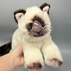 Bearington Cleo Siamese Cat Plush Toy - Realistic Stuffed 17   