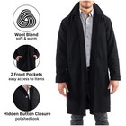 Alpine Swiss Wool Blend Long Trench Coat Black Hidden Button Overcoat Xl Warm