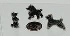 3 Itty Bitty Mini Flocked Grey Poodle Dog Figures  3 4  Tall  Dime For Reference