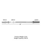 Titan Fitness 60  Olympic Weightlifting Barbell  500 Lb Capacity  28mm Shaft