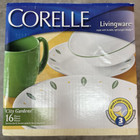 New Corelle Livingware City Gardens 16-piece Dinnerware Set  Service For 4
