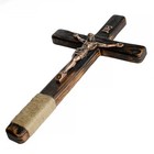 Rustic Wooden Wall Cross 12 4  Crucifix Religious Gift For Home Decor   Rosary