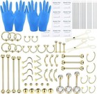 Piercing Kits Stainless Steel 20g 18g 16g 14g 12g Lip Nose Tongue Tragus Cart   