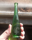 1883 Pretty Emerald Green Teardrop Shape Cologne Bottle Jsg Monogram Emb Scarce