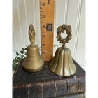 Set Of 2 Vintage Brass Bells   Ornate Handles   Old World Collectible Decor