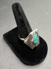 Vintage Southwestern navajo Style Sterling Silver Turquoise Ring
