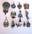 12 Charms   Pendants Turquoise   Coral