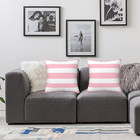 Pink White Stripe Throw Pillow Covers 18x18 Inch Decorative Cushion Cases Set Of