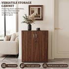 Floor Office Storage Cabinet With Doors   Adjustable Shelves  Vertical Cabinet