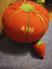  Antique vintage Tomato   Strawberry Pin Cushion Grandmas Sewing Pins