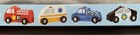 New Melissa   Doug Rescue Vehicles 4ct Children s Wooden Play Cars Set