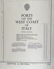 Vintage Ports West Coast Italy Nautical Chart Map - 42    X 28   