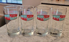 Vintage Coca Cola Glasses Red   Green Fishtail Logo 8 Oz Anchor Hocking Lot Of 4