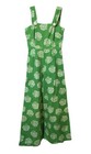 Vtg 1960s Malia Honolulu Hawaii Jumpsuit Green White Palazzo Xs