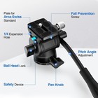 Video Tripod Fluid Head Pan Tilt Head With Quick Release Plate And Handle For   