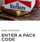 Marlboro Pack Codes For Reward Points Program  