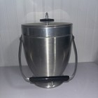 Vintage Mid Century Modern Atomic Kromex Spun Aluminum Tall Ice Bucket Euc