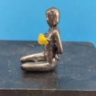 Antique Brass Art Figure Seated Pose Sculpture For Collectors 44mm Display Model