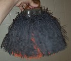 Vintage Orange   Black Crepe Cheerleader  Poms 