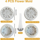54pack Silicone Flower Mold For Candles Set  4pack Daisy Sunflower Molds With 50