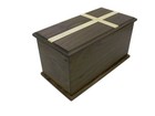 Walnut Cremation Urn W cross