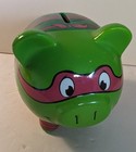 Teenage Mutant Ninja Turtles Raphael Piggy Bank Ceramic Nice 