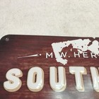 Older M w  Heron   s-southern Comfort Embossed Metal Sign- 14x11-1 2    Great Patina