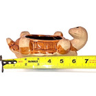Vintage Turtle Planter Ceramic Figural Succulent Pot Brown Glaze Animal Pottery