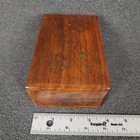 Vintage Wooden Keepsake Box Ornate Floral Design Hinged Lid