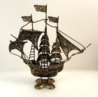 Vintage Gilt 800 Silver Filigree Large Sailing  Ship Display Figure 82 5gr