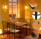 5 Piece Dining Table Set 4 Chairs  30  Wood Metal Kitchen Table Upholstered Seat