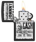 Zippo 46490  Johnny Cash Folsom Prison Design  Black Matte Finish Lighter  New