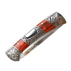 Theboneedge 9   Red Pakkawood Handle Engraved Design Folding Knife 3cr13 Stainle